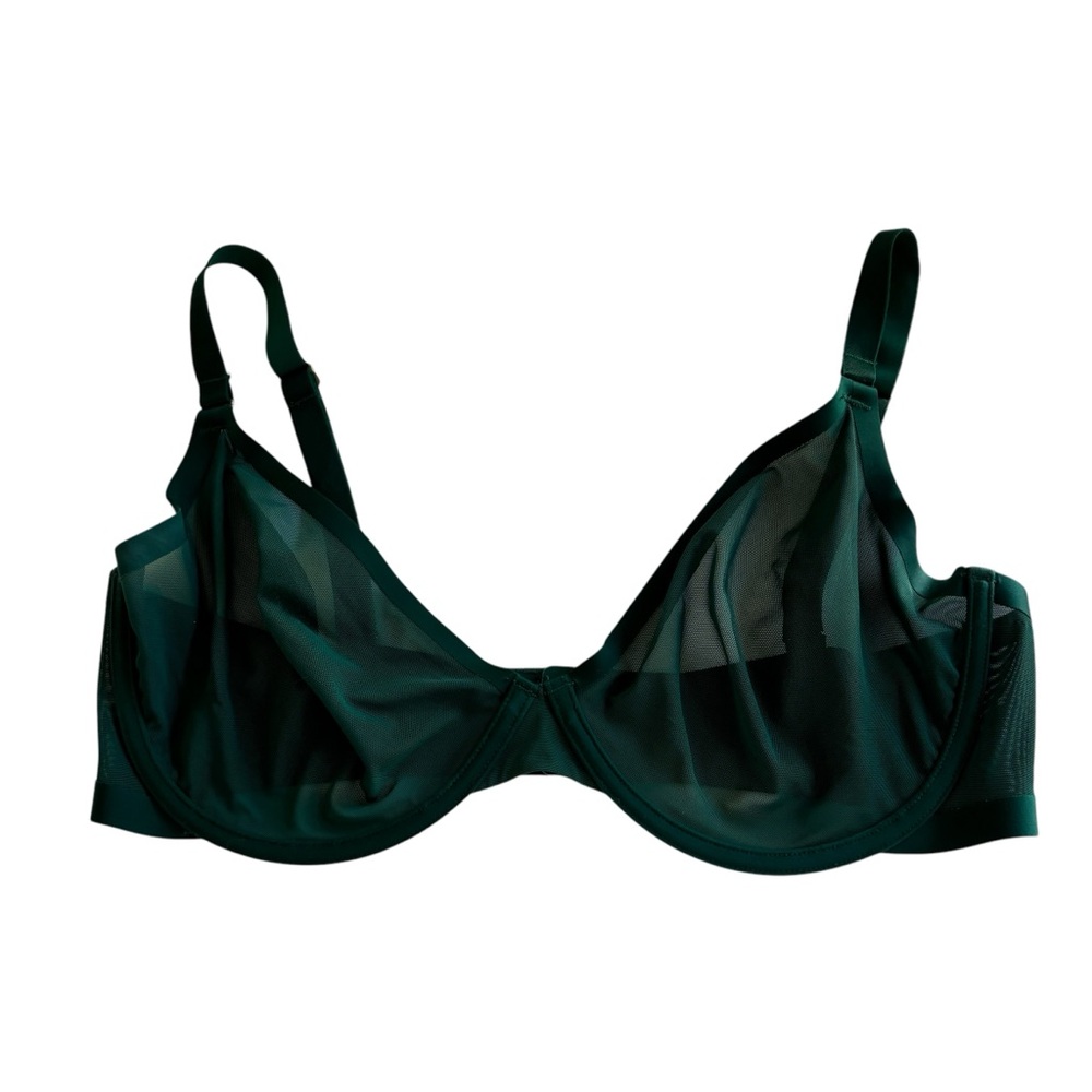 CUUP Sheer Underwire Bra in Dark Green